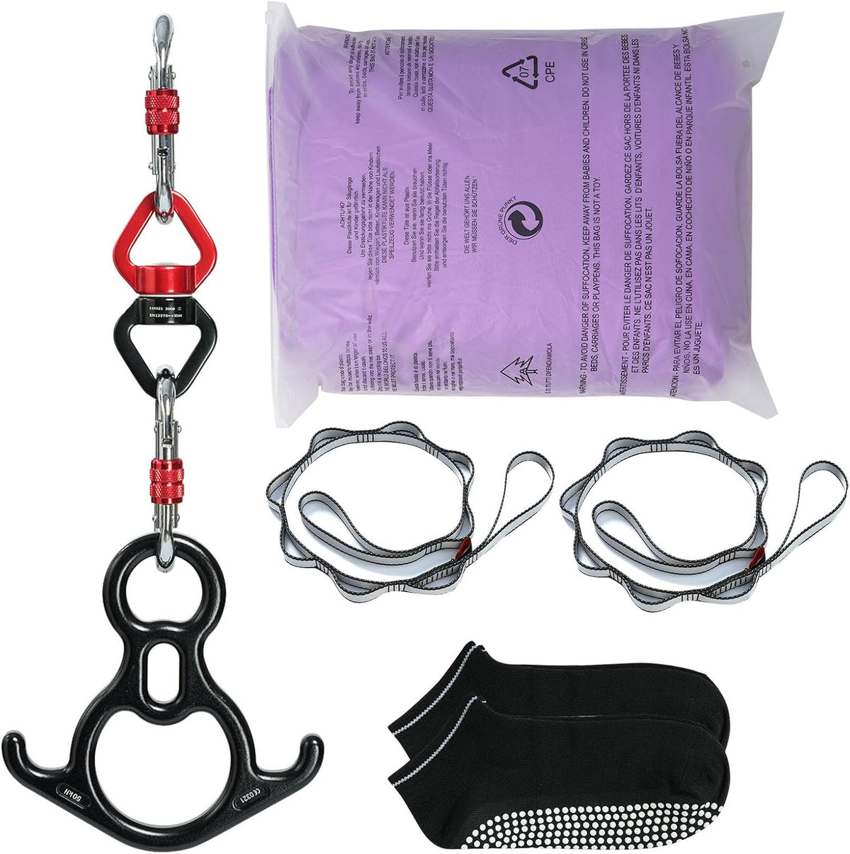Aerial Silk & Yoga Swing, Aerial Yoga Hammock Kit with 100gsm Nylon Fabric, Full Rigging Hardware & Easy Set-up Guide, Antigravity Flying for All Levels Fitness Bodybuilding