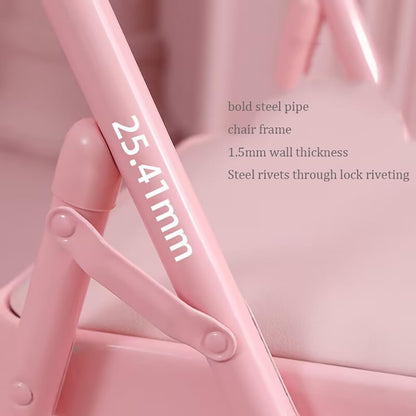 Yoga Chair Iyengar,Yoga Auxiliary Foldable Chair with Lumbar Back Support BalanceYoga Equipment Metal Folding Chair Balance Handstand Training Tool,Pink- 45 * 41 * 82.5CM