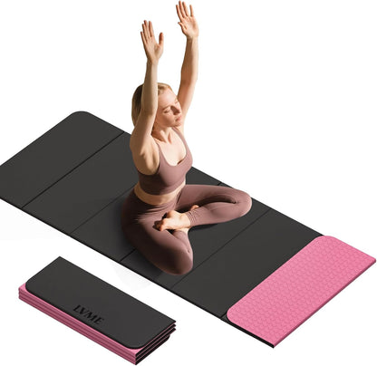Foldable Yoga Mat, 71"x24"x1/3" Thick(8mm), Non Slip Exercise Mat