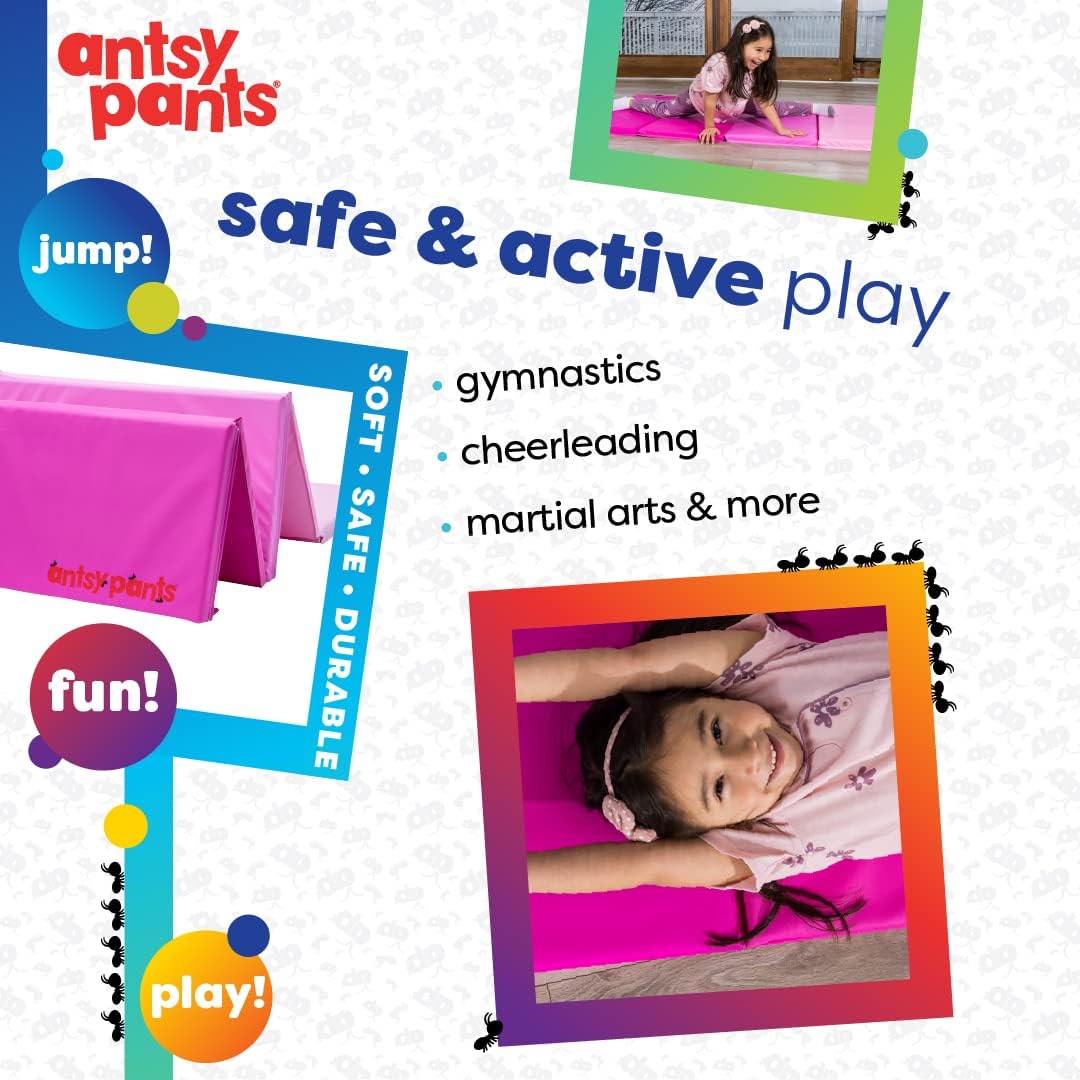Tumbling Mat for Kids – Gymnastics Mat, Easy to Clean, Sturdy, Foldable Tumbling Mats, Padded, Lightweight, Portable, Gymnastics Equipment for Active Play