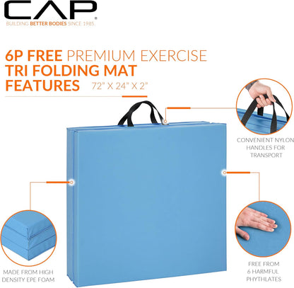 Barbell All Purpose Folding Anti Tear Exercise Training Aerobic Fitness Gym & Gymnastics Balance Mat | Multiple options