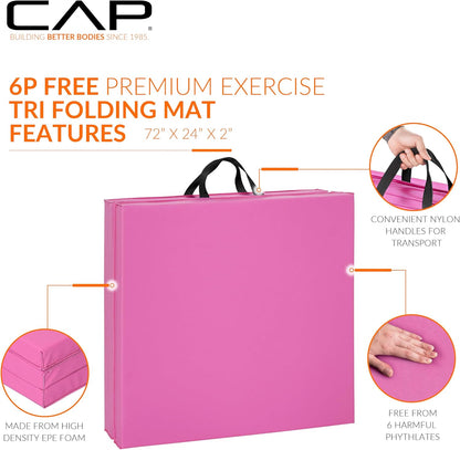 Barbell All Purpose Folding Anti Tear Exercise Training Aerobic Fitness Gym & Gymnastics Balance Mat | Multiple options
