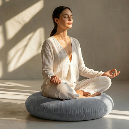 32" Floor Pillow, Large Meditation Cushions for Adults, Grey