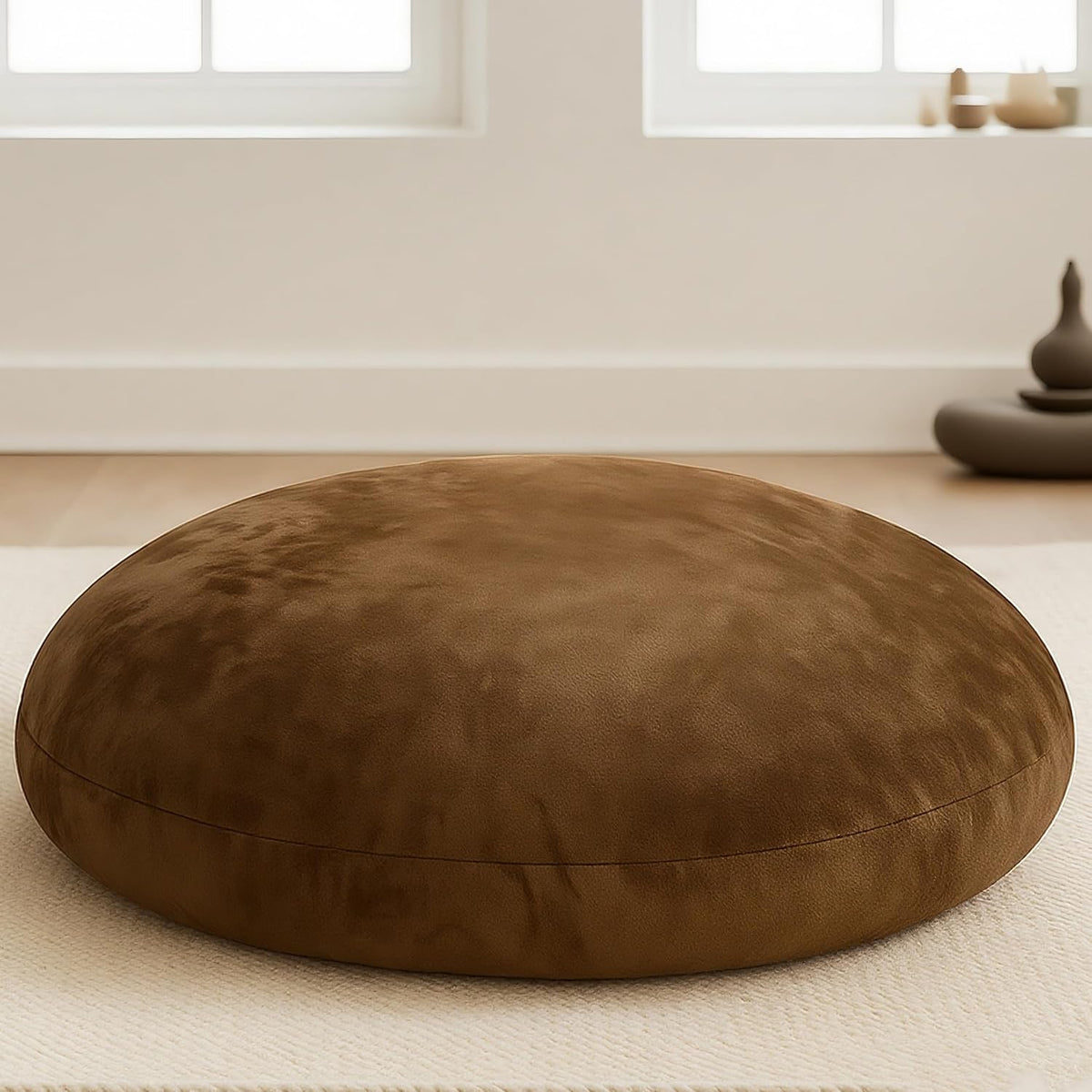 32" Floor Pillow, Large Meditation Cushions for Adults, Grey