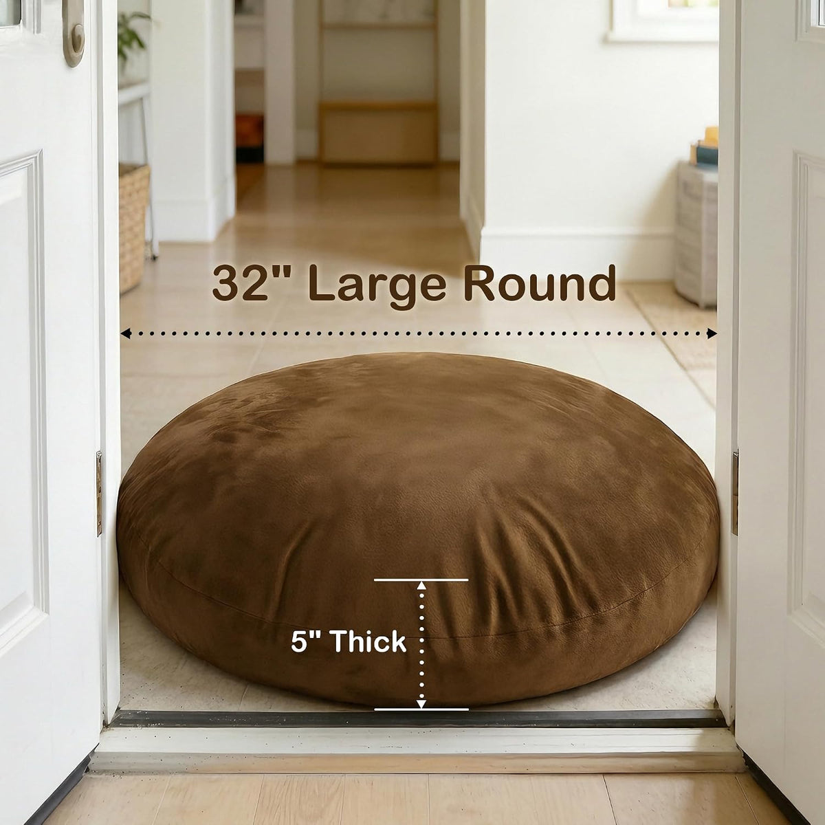 32" Floor Pillow, Large Meditation Cushions for Adults, Grey