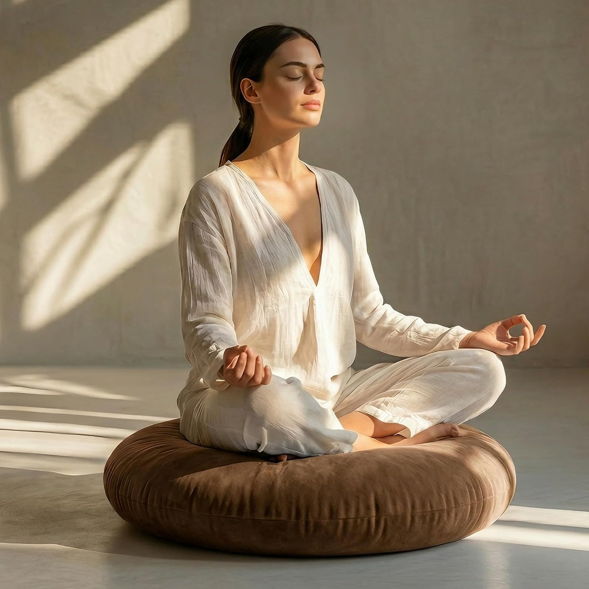 32" Floor Pillow, Large Meditation Cushions for Adults, Grey