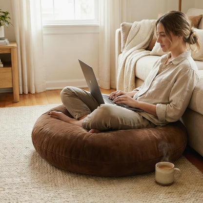 32" Floor Pillow, Large Meditation Cushions for Adults, Grey