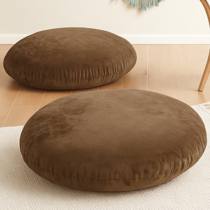32" Floor Pillow, Large Meditation Cushions for Adults, Grey