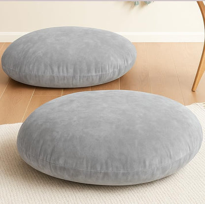 32" Floor Pillow, Large Meditation Cushions for Adults, Grey