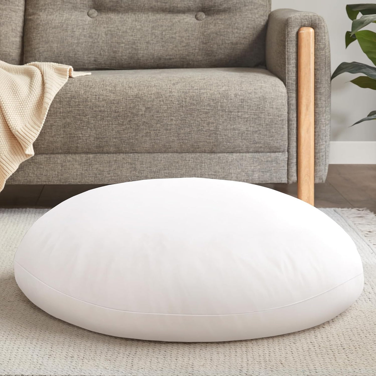32" Floor Pillow, Large Meditation Cushions for Adults, Grey