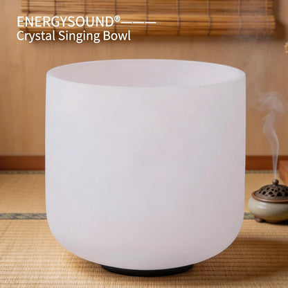 432Hz A 3rd Eye Chakra Frosted Quartz Crystal Singing Bowl 7"