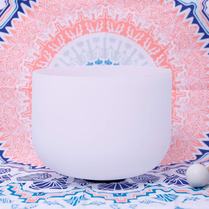 432Hz A 3rd Eye Chakra Frosted Quartz Crystal Singing Bowl 7"