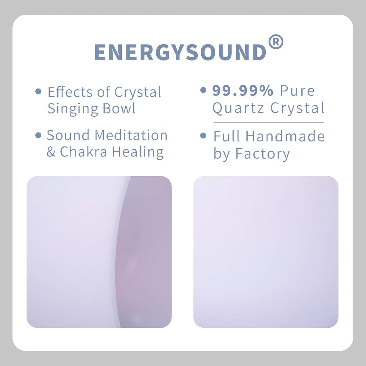 432Hz A 3rd Eye Chakra Frosted Quartz Crystal Singing Bowl 7"
