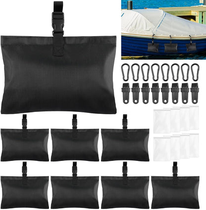 8 Pack Boat Cover Sand Bags Weights, Windproof 1680D Marine Oxford