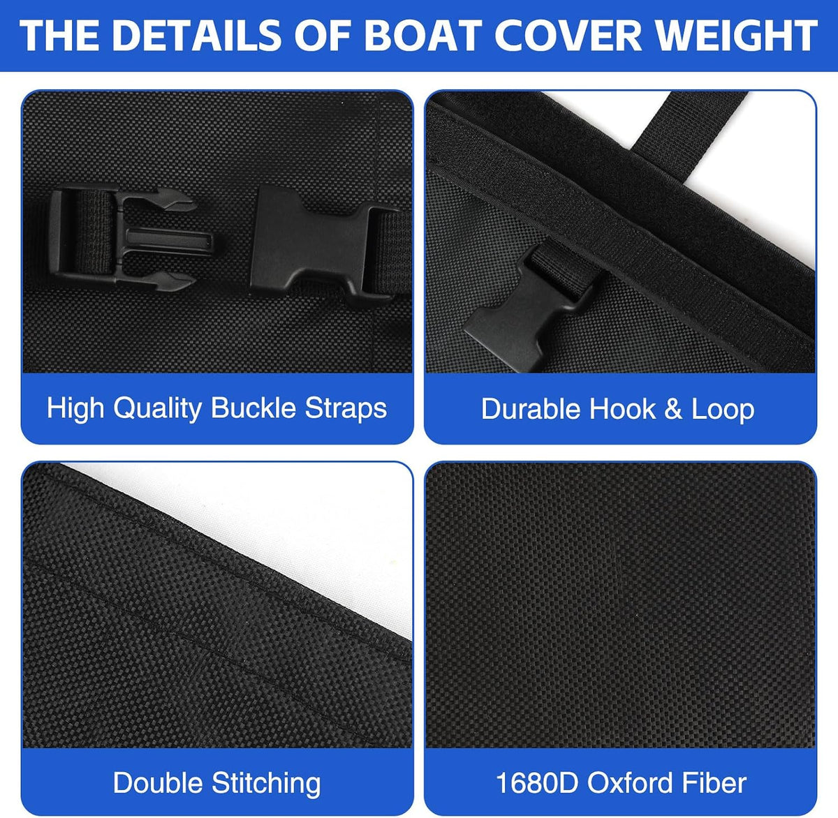 8 Pack Boat Cover Sand Bags Weights, Windproof 1680D Marine Oxford