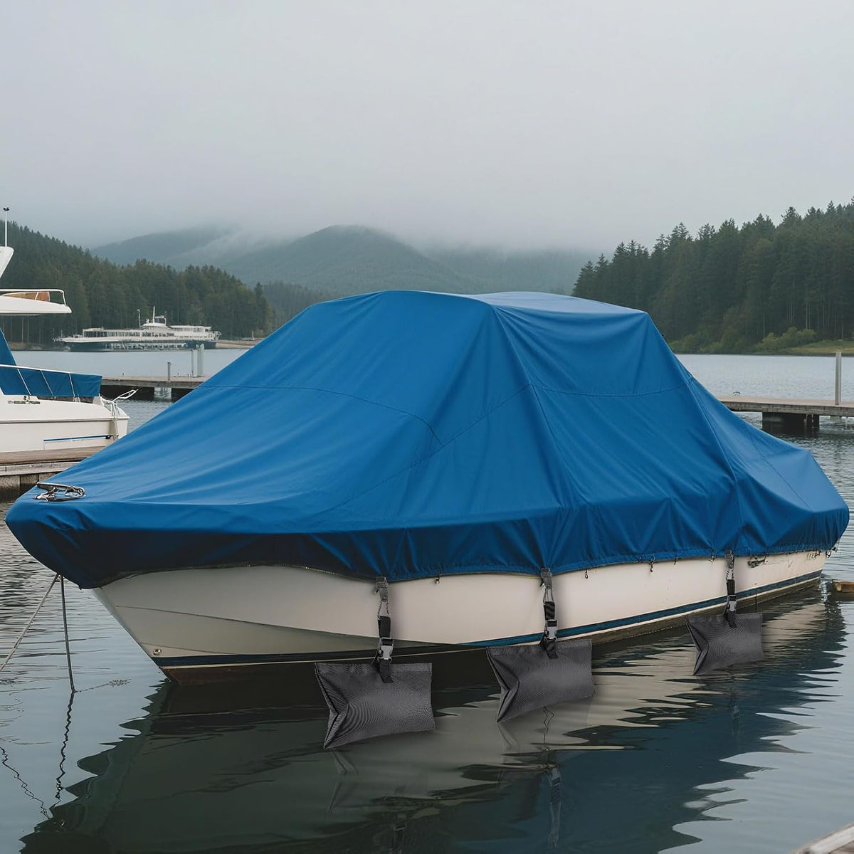8 Pack Boat Cover Sand Bags Weights, Windproof 1680D Marine Oxford