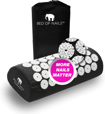 Acupressure Pillow – Original Bon Acupressure Design with 2142 Precision Nails, 15 x 6 x 4", Black