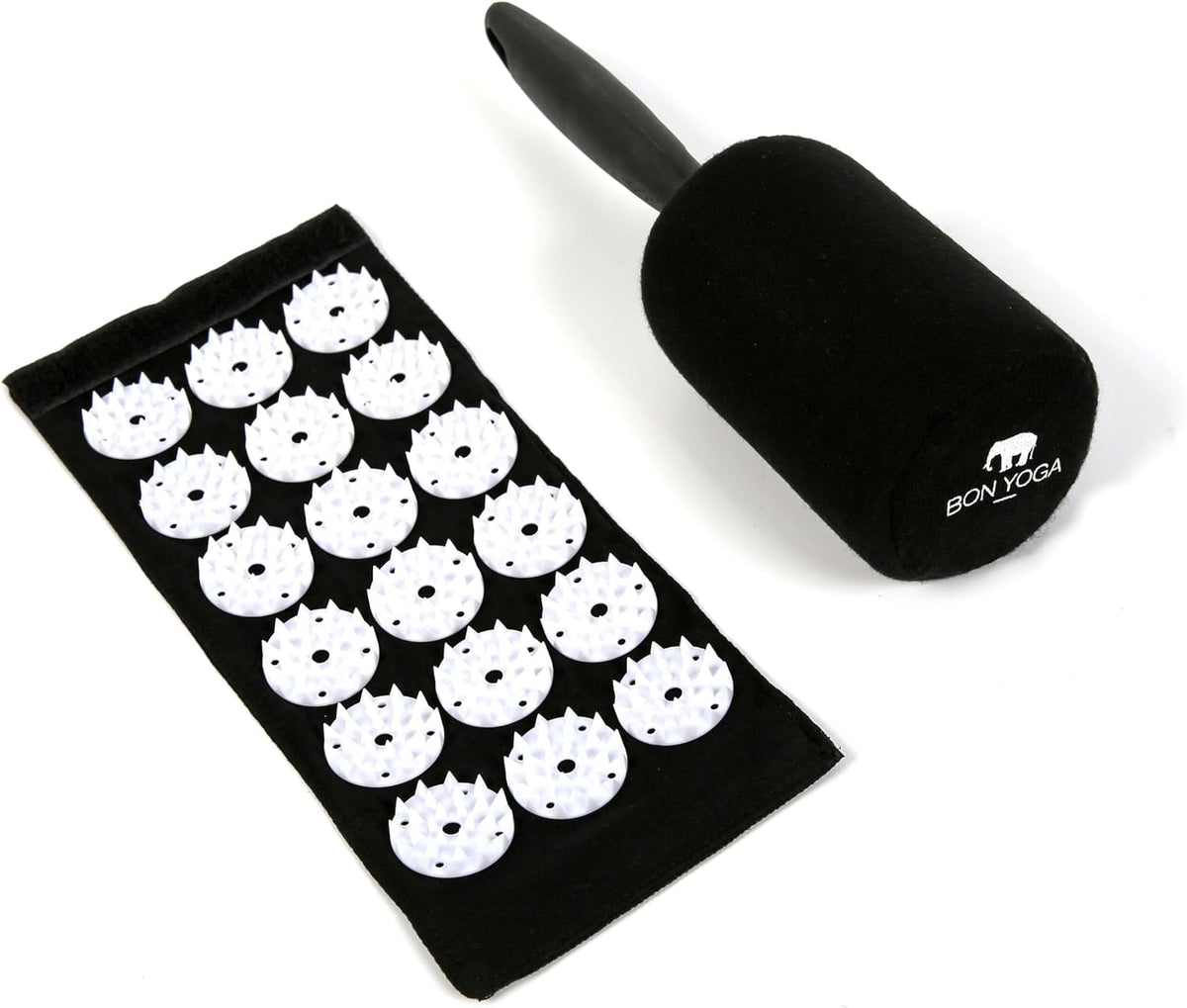 Acupressure Pillow – Original Bon Acupressure Design with 2142 Precision Nails, 15 x 6 x 4", Black