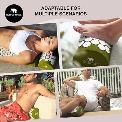 Acupressure Pillow – Original Bon Acupressure Design with 2142 Precision Nails, 15 x 6 x 4", Black