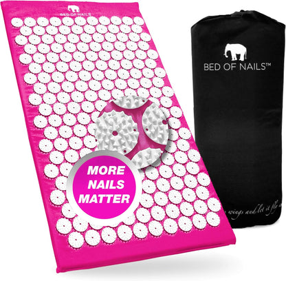 Acupressure Pillow – Original Bon Acupressure Design with 2142 Precision Nails, 15 x 6 x 4", Black
