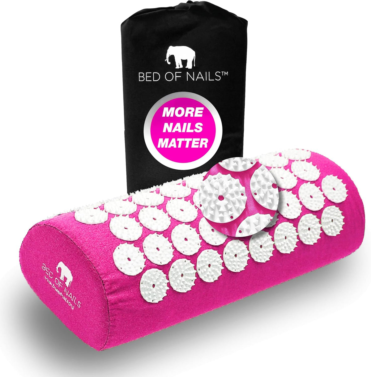 Acupressure Pillow – Original Bon Acupressure Design with 2142 Precision Nails, 15 x 6 x 4", Black