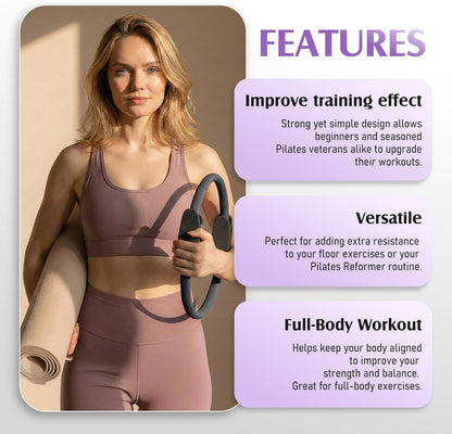 Pilates Ring Fitness Circle for Women, Pilates Equipment – 14.5" Home Magic Exercise Workout, Better me Pilates Essentials Starter Set for Beginners Toning Inner Thighs, Arms and Core