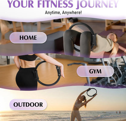 Pilates Ring Fitness Circle for Women, Pilates Equipment – 14.5" Home Magic Exercise Workout, Better me Pilates Essentials Starter Set for Beginners Toning Inner Thighs, Arms and Core