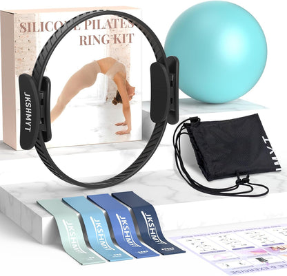 Pilates Ring Fitness Circle for Women, Pilates Equipment – 14.5" Home Magic Exercise Workout, Better me Pilates Essentials Starter Set for Beginners Toning Inner Thighs, Arms and Core