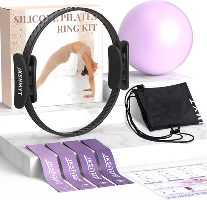 Pilates Ring Fitness Circle for Women, Pilates Equipment – 14.5" Home Magic Exercise Workout, Better me Pilates Essentials Starter Set for Beginners Toning Inner Thighs, Arms and Core