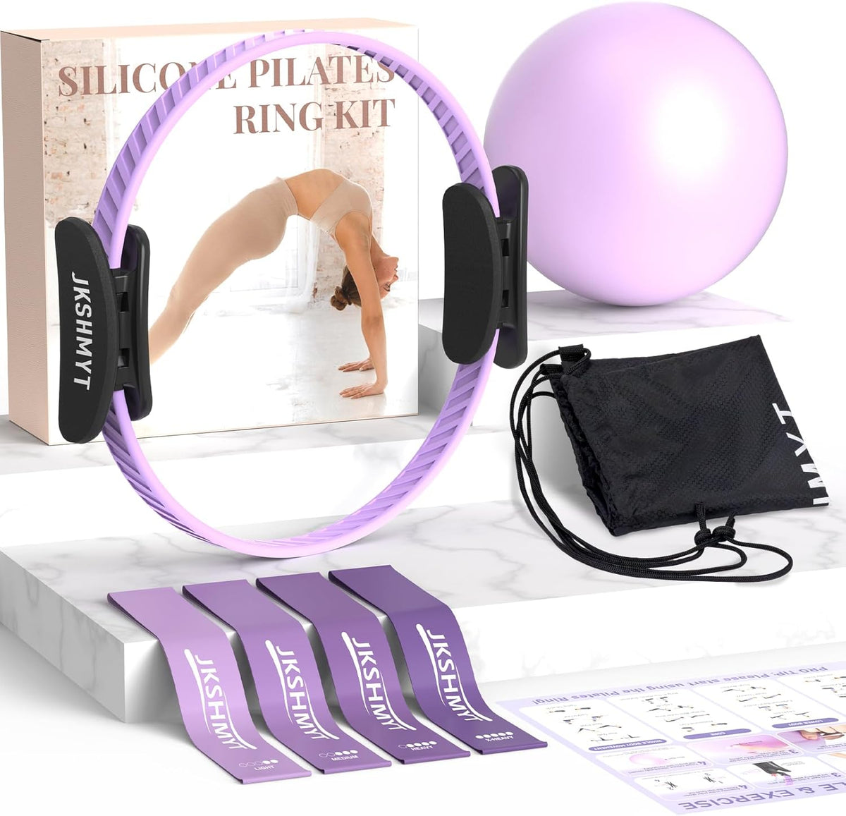 Pilates Ring Fitness Circle for Women, Pilates Equipment – 14.5" Home Magic Exercise Workout, Better me Pilates Essentials Starter Set for Beginners Toning Inner Thighs, Arms and Core
