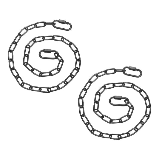 2 Pcs Gate Chain Lock, 22 in x 2.5mm Dia Alloy Steel Hanging Chain Lock with 2 Clasps for Stall Barn Fence Gate Hammock Swing Punching Sandbag Yoga Gym, Black