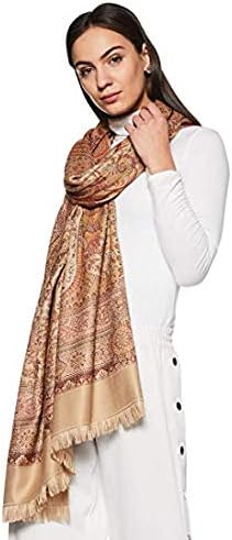 Women's Pashmina Wool Blend Indian Handicraft Woven Shawls, Scarf, Wraps [Large Size: 40" X 80"]