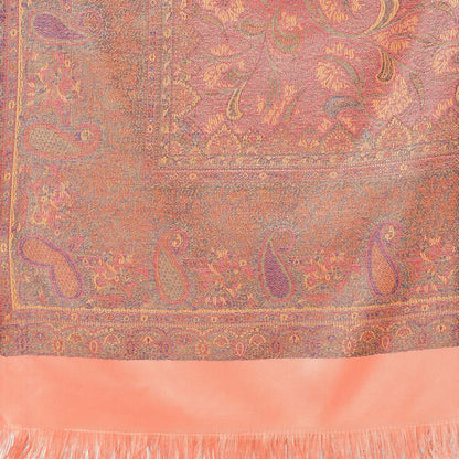 Women's Pashmina Wool Blend Indian Handicraft Woven Shawls, Scarf, Wraps [Large Size: 40" X 80"]