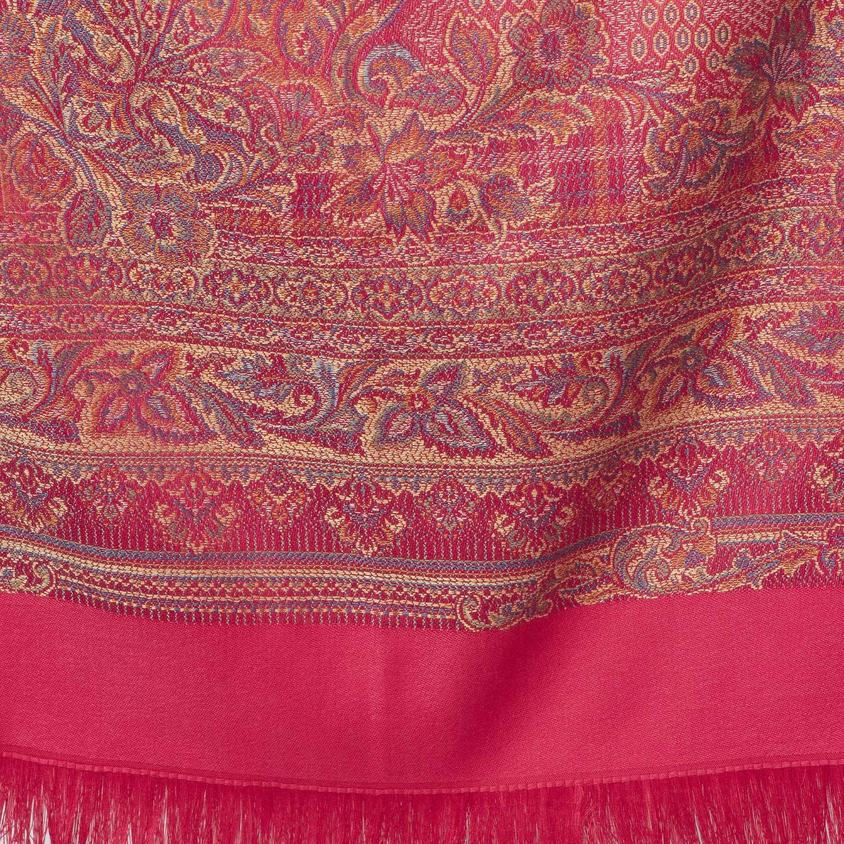 Women's Pashmina Wool Blend Indian Handicraft Woven Shawls, Scarf, Wraps [Large Size: 40" X 80"]