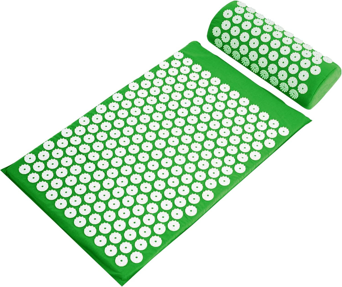 Acupressure Mat and Pillow Set for Back/Neck Pain, Acupuncture Products to Relieve Muscle Fatigue, Improve Insomnia for Sedentary People, Acupuncture Eases Stress, Massage Mat, Pink