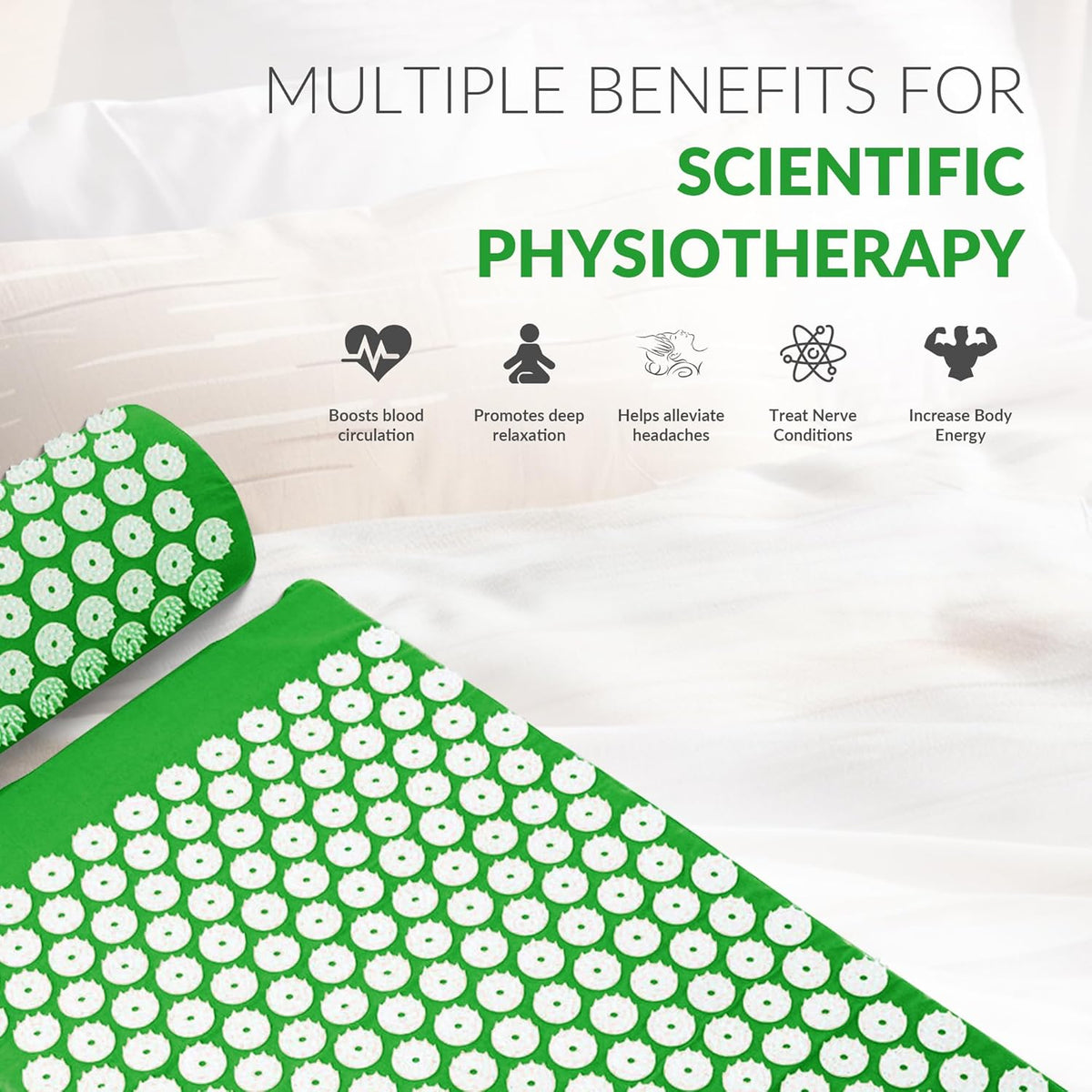 Acupressure Mat and Pillow Set for Back/Neck Pain, Acupuncture Products to Relieve Muscle Fatigue, Improve Insomnia for Sedentary People, Acupuncture Eases Stress, Massage Mat, Pink
