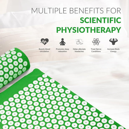 Acupressure Mat and Pillow Set for Back/Neck Pain, Acupuncture Products to Relieve Muscle Fatigue, Improve Insomnia for Sedentary People, Acupuncture Eases Stress, Massage Mat, Pink