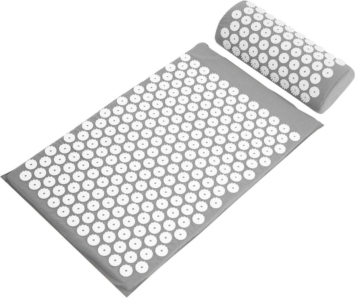 Acupressure Mat and Pillow Set for Back/Neck Pain, Acupuncture Products to Relieve Muscle Fatigue, Improve Insomnia for Sedentary People, Acupuncture Eases Stress, Massage Mat, Pink