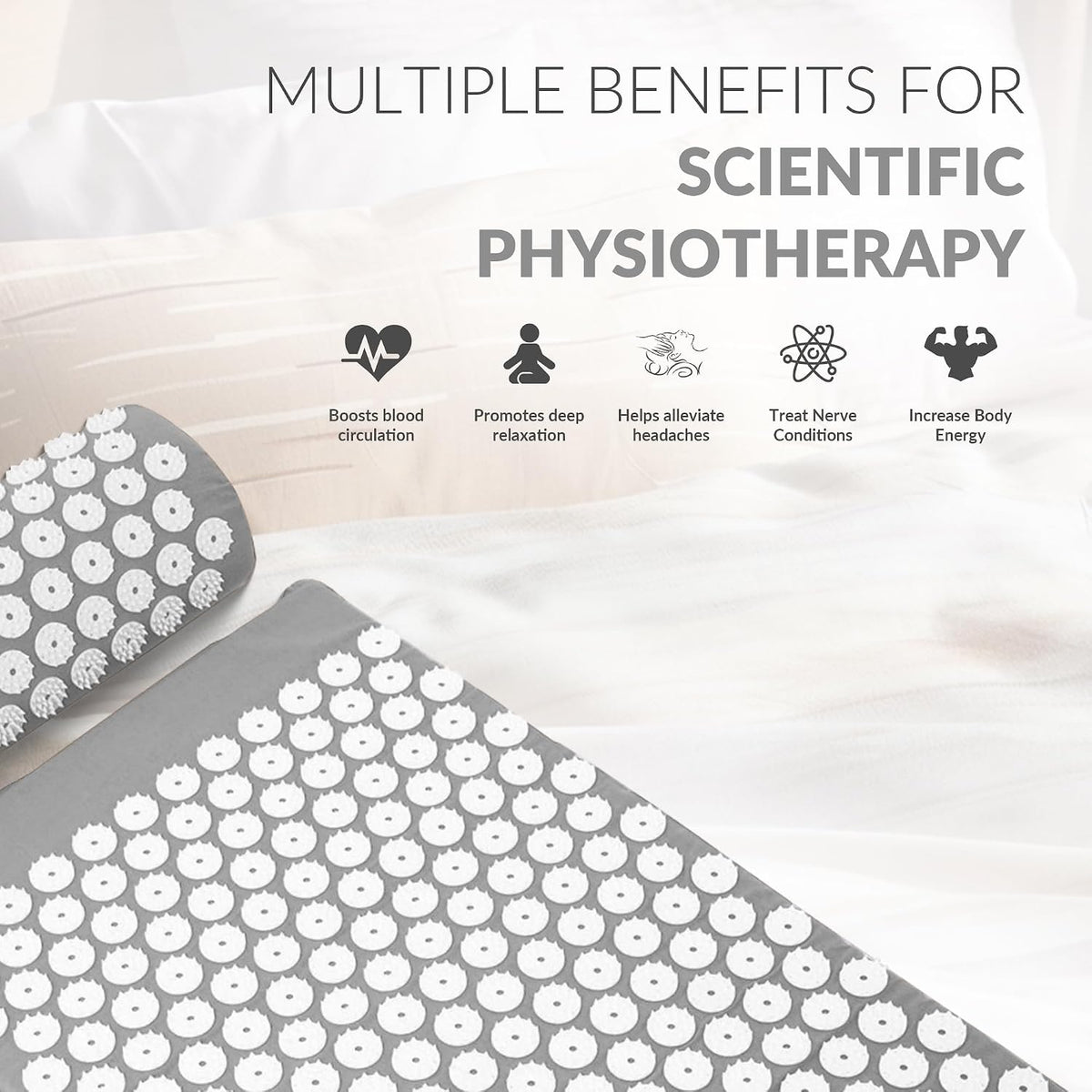 Acupressure Mat and Pillow Set for Back/Neck Pain, Acupuncture Products to Relieve Muscle Fatigue, Improve Insomnia for Sedentary People, Acupuncture Eases Stress, Massage Mat, Pink