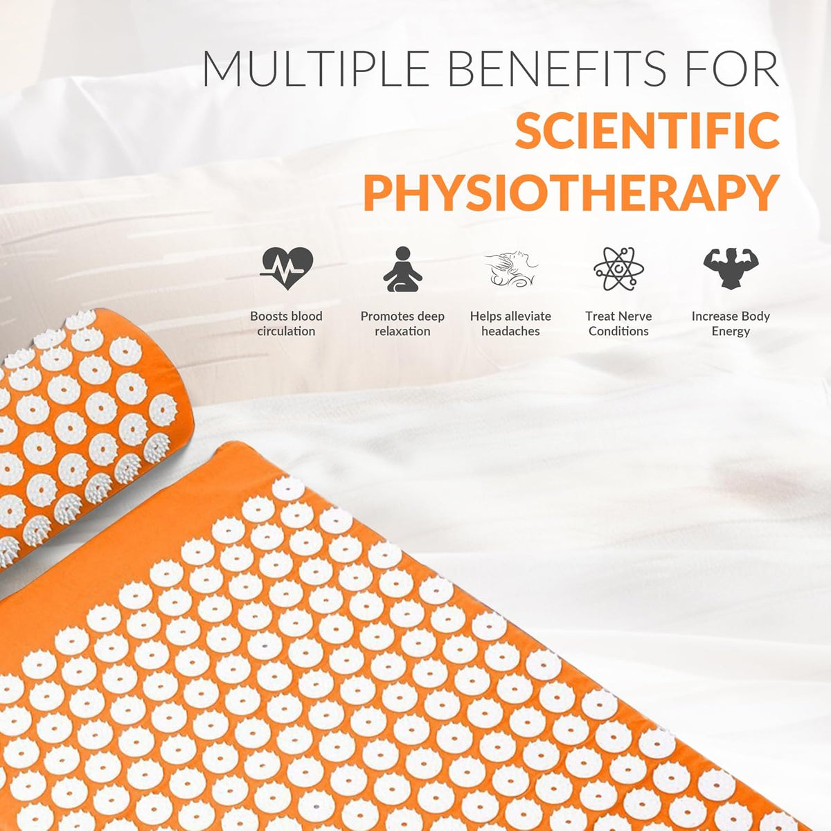 Acupressure Mat and Pillow Set for Back/Neck Pain, Acupuncture Products to Relieve Muscle Fatigue, Improve Insomnia for Sedentary People, Acupuncture Eases Stress, Massage Mat, Pink