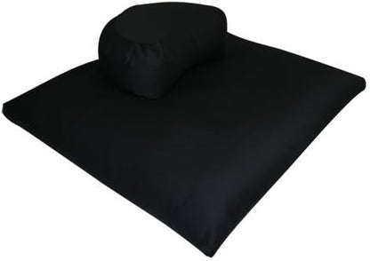 Buckwheat Crescent Zafu and Zabuton Meditation Cushion Set (2pc)