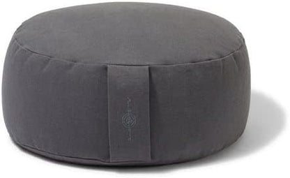 Organic Round Meditation Cushion by renoo - Durable Comfortable Cotton, Linen, Hemp - Modern Zafu - Buckwheat Floor Pillow Yoga Bolster in 15 Colors Removable Cover - 15 inches - Vanilla