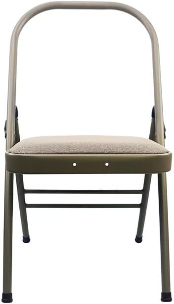 Thickened Iyengar Yoga Chair, Multi-Purpose Metal Foldable Fitness Chair, Yoga with Lumbar Support and Stretching Assistant Chair.,Black Cloth Surface
