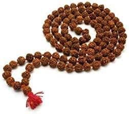 IS4A Nepali 5 Mukhi Rudraksha Mala (108+1 Beads) with Authentication Certificate | Natural Brown Round Beads | Japa & Wearing Mala | 9.6 mm Approx, 55g | Spiritual Meditation Necklace