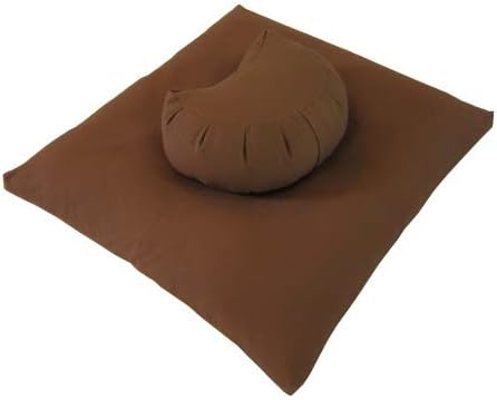 Buckwheat Crescent Zafu and Zabuton Meditation Cushion Set (2pc)