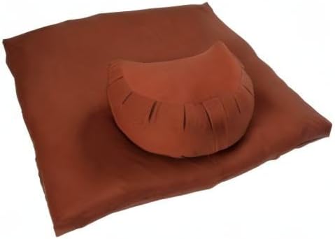 Buckwheat Crescent Zafu and Zabuton Meditation Cushion Set (2pc)