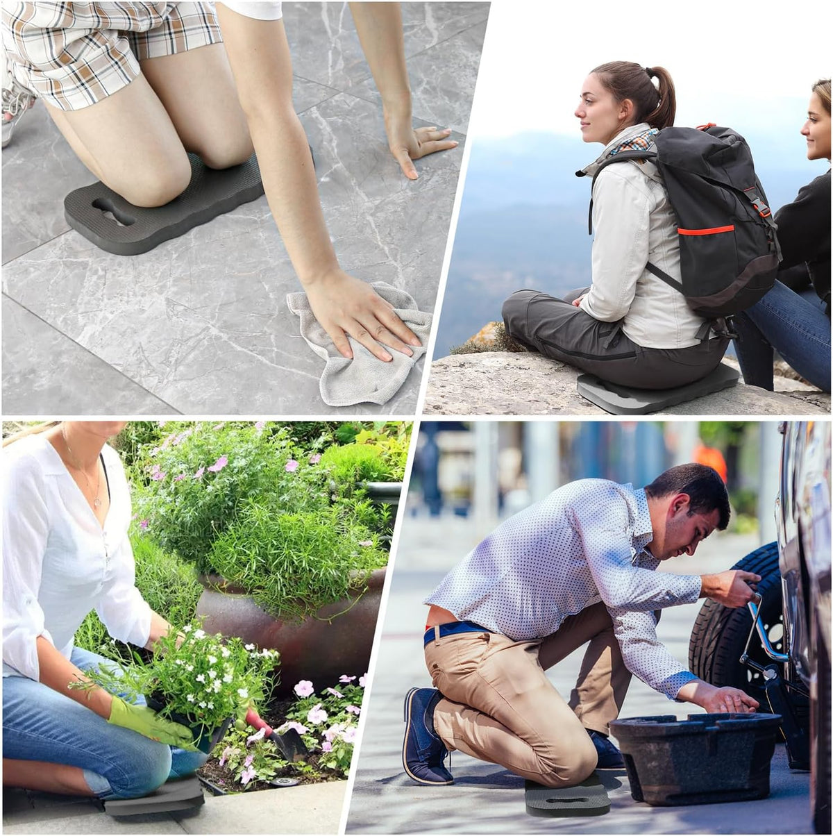 Thick Kneeling Pad 2 Pack, Waterproof,Comfortable Garden Kneeling Pads Stain Resistant, Multi-Functional Kneeler Pad for Gardening, Baby Bath, Yoga, Praying and Exercise (Deep Grey)