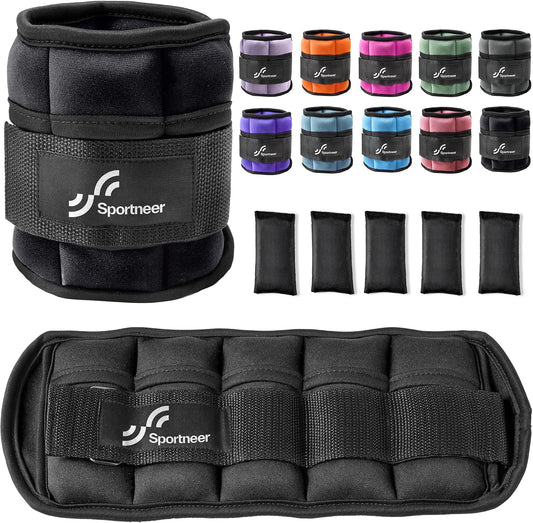 Adjustable Ankle Weights, 2-10 lb per Pair, Removable Weights