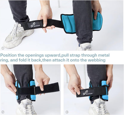 Adjustable Ankle Weights, 2-10 lb per Pair, Removable Weights