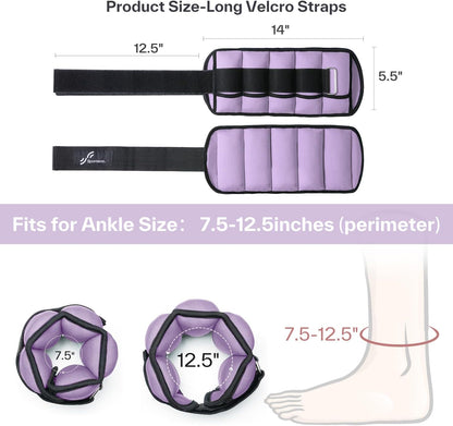 Adjustable Ankle Weights, 2-10 lb per Pair, Removable Weights